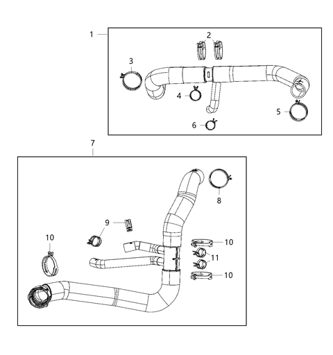 2021 Ram 1500 Coolant Tubes & Hose Diagram 1 - Thumbnail