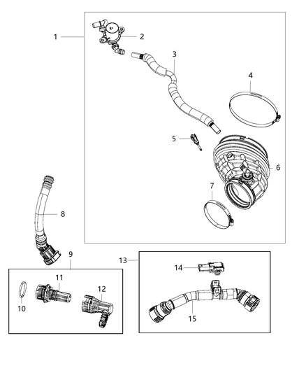 2019 Dodge Challenger Hose PCV Diagram for 68166403AB