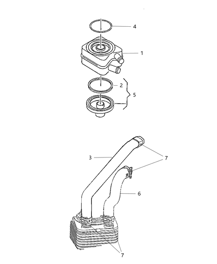 2010 Dodge Journey Engine Oil Cooler & Hoses / Tubes Diagram 1 - Thumbnail