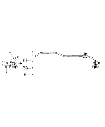 2009 Dodge Durango Stabilizer Bar Bushing, Rear Diagram for 52855391AB
