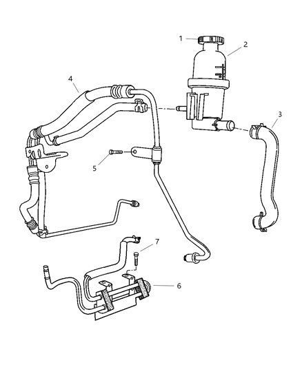 2005 Chrysler PT Cruiser Power Steering Hoses Diagram 1 - Thumbnail