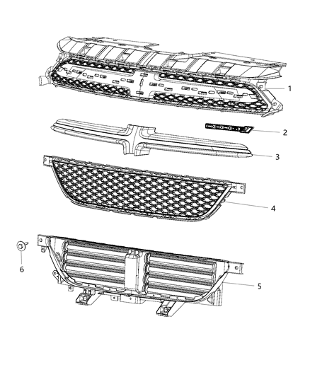 2012 Dodge Dart Grille Radiator Diagram for 68081408AB