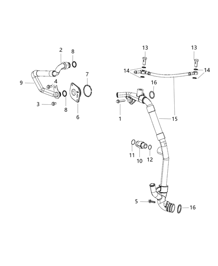 2015 Ram 3500 Cab Chassis EGR Cooling System Diagram 2 - Thumbnail