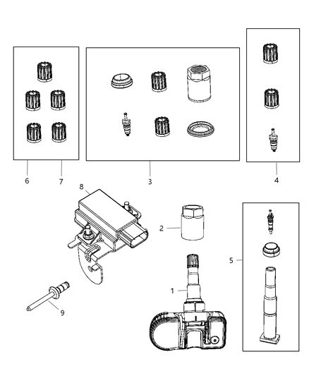 2008 Jeep Liberty Module Tire Pressure Monitoring Diagram for 56029360AB