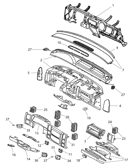 2006 Dodge Dakota Switch Transfer Case Mode Diagram for 56049455AD