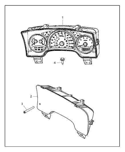 2008 Dodge Dakota Cluster Instrument Panel Diagram for 5172142AC