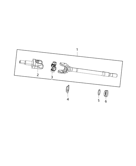 2009 Jeep Wrangler Shaft , Axle Diagram 2 - Thumbnail