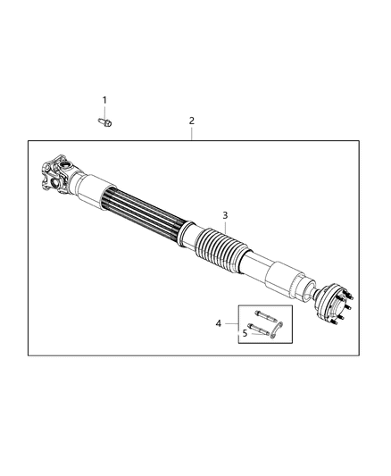 2015 Jeep Wrangler Shaft - Drive of Front Axle; Differential And Drive Line Diagram 2 - Thumbnail