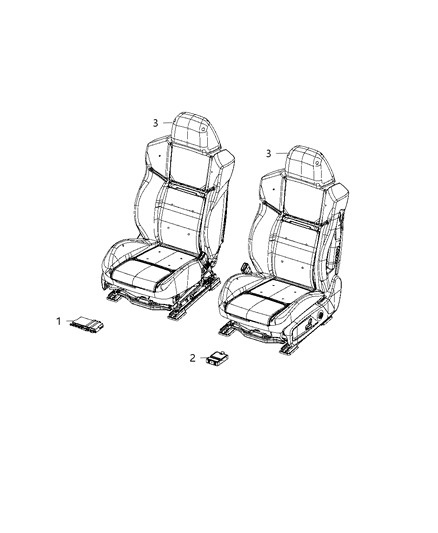 Control Module, Front Driver Side Diagram for 68424619AC