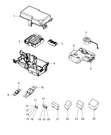 2013 Dodge Dart Main Fuse Diagram for 68172085AA