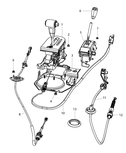 2008 Jeep Wrangler Gear Shift Control Diagram 6 - Thumbnail