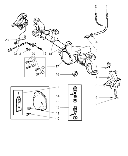 2000 Jeep Grand Cherokee Front Axle Housing Diagram 2 - Thumbnail
