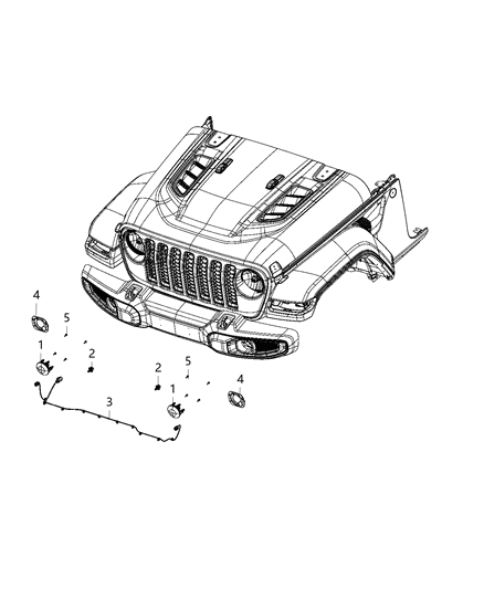 2021 Jeep Wrangler Lamps, Fog Diagram 3 - Thumbnail