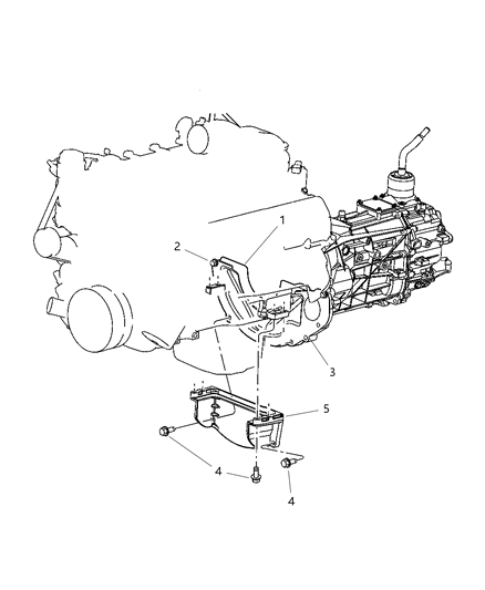 2008 Dodge Ram 1500 Transmission Mount Diagram for 55366792AG