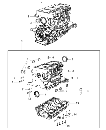 2014 Dodge Dart Bolt Hexagon Flange Head M10X1.25X63.00 Diagram for 6509638AA