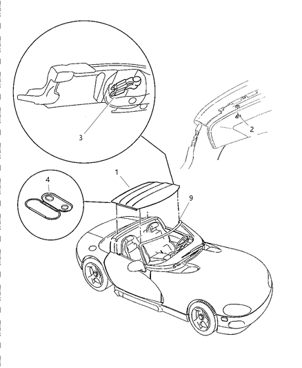1997 Dodge Viper Storage Bag Top Diagram for HC41BX7AB