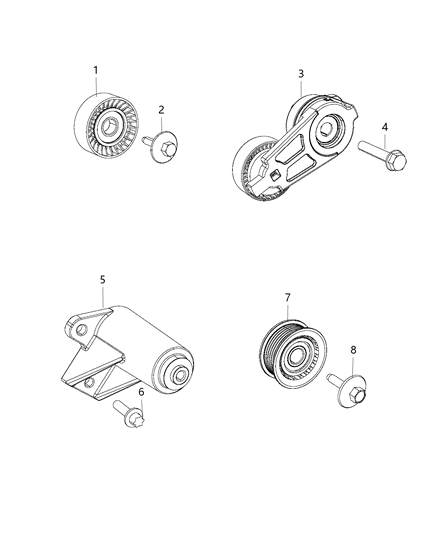 2020 Dodge Durango Pulley & Related Parts Diagram 2 - Thumbnail