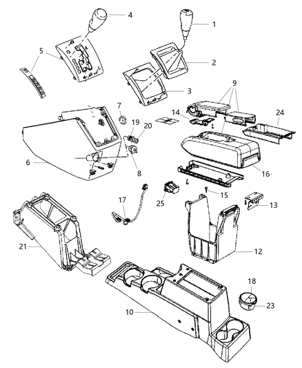 2008 Jeep Compass Bezel Diagram for YZ99DSFAB