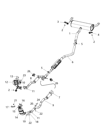 2016 Jeep Cherokee Exhaust System Diagram 3 - Thumbnail