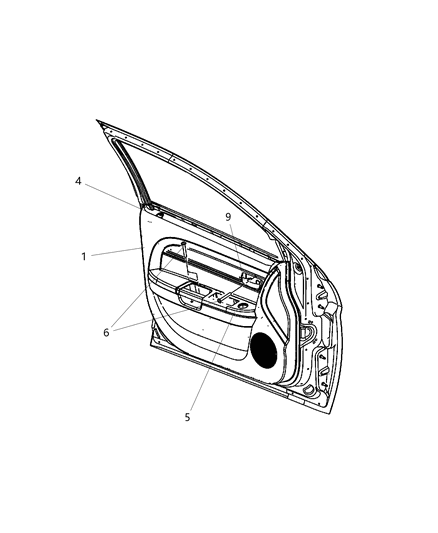 2010 Chrysler Sebring Front Door Trim Panel Diagram 2 - Thumbnail