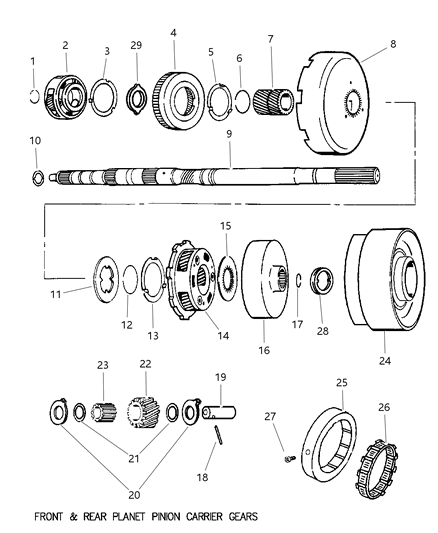2000 Dodge Ram 2500 Regular Cab Gear Train & Intermediate Shaft Diagram 1 - Thumbnail