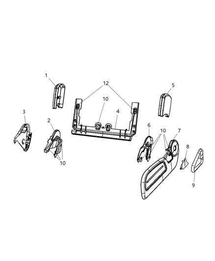 2009 Jeep Liberty Inner Cover, Slate Gray, Front Outer Passenger Side Diagram for 1FY131DVAA