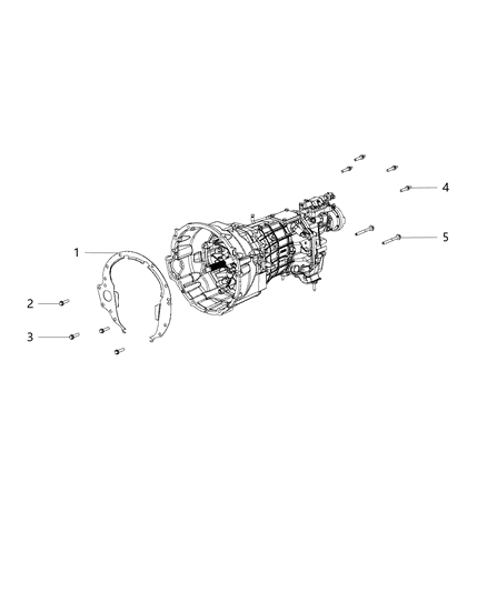 2017 Dodge Challenger Mounting Bolts of Manual Transmission Diagram