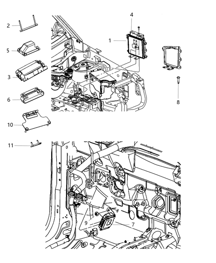 2013 Jeep Compass ECM Diagram for 5150762AB