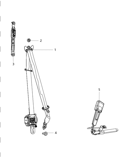 2016 Dodge Charger Seat Belt Front Inner Diagram for 1HZ171X9AE