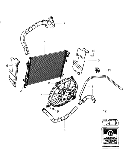 2010 Dodge Journey Hose Radiator Inlet Diagram for 5058393AC