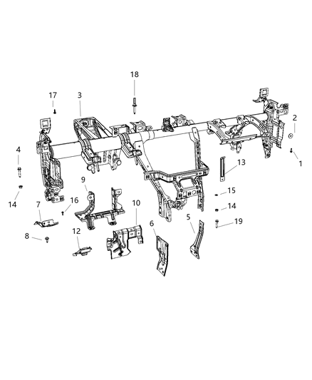 2020 Jeep Compass Instrument Panel & Structure Diagram 2 - Thumbnail