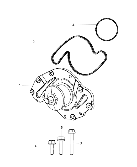 2008 Dodge Grand Caravan Water Pump & Related Parts Diagram 3 - Thumbnail