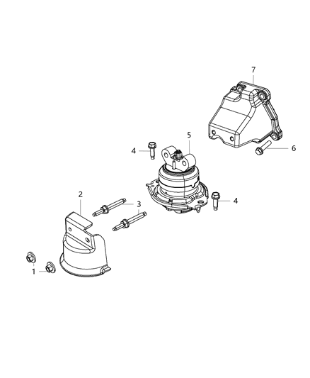 2019 Dodge Challenger Engine Mounting Left Side Diagram 1 - Thumbnail