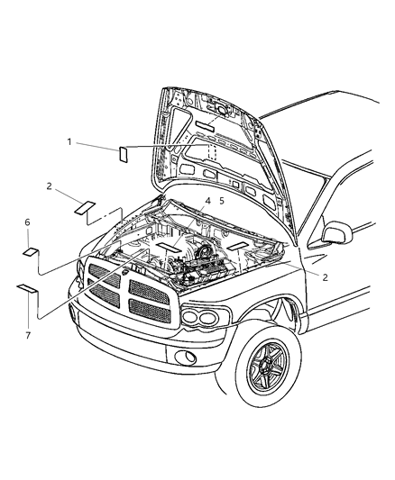 2007 Dodge Ram 3500 Pickup Engine Compartment Diagram