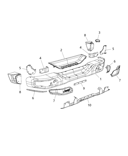 2017 Jeep Wrangler Rear Bumper Diagram 2 - Thumbnail