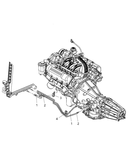 2006 Dodge Durango Transmission Oil Cooler & Lines Diagram 1 - Thumbnail
