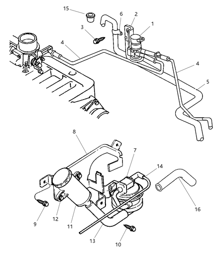 1998 Jeep Grand Cherokee Hose Cap Diagram for 53031643AA