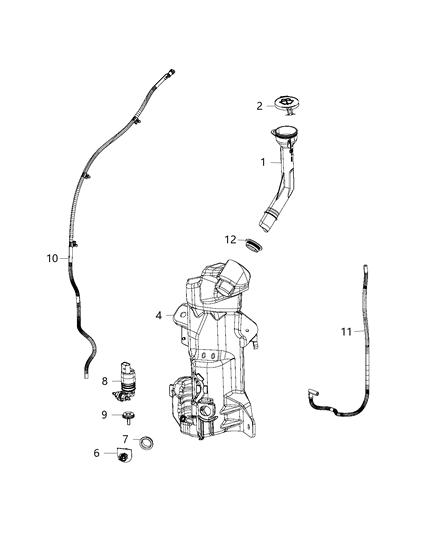 2020 Chrysler Voyager Reservoir, Windshield Washer Diagram 1 - Thumbnail