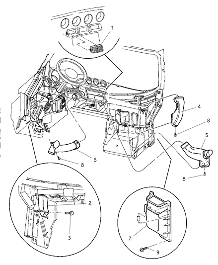1999 Dodge Viper Vents & Outlets Diagram
