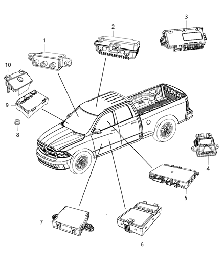 2013 Ram 3500 Cab Chassis Modules, Body Diagram