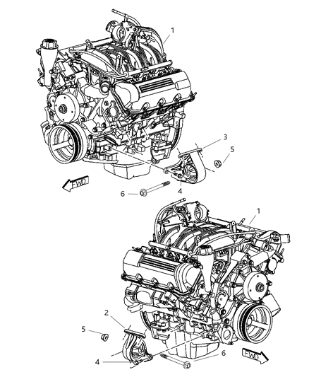2004 Dodge Dakota Front Mount, Driver Side Diagram for 52021835AA