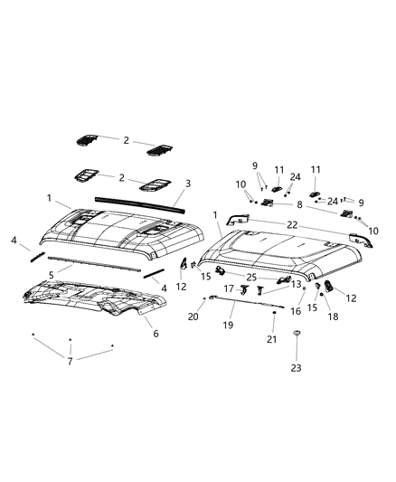 2018 Jeep Wrangler All-new Model Hood of Body - Sheet Metal Except Doors Diagram