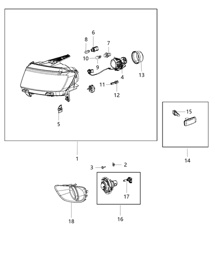 2016 Jeep Compass Composite Headlamp Diagram for 5272918AC