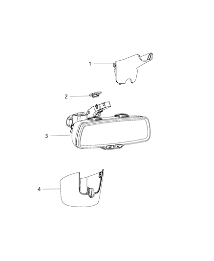2017 Ram 3500 Pickup Mirror - Inside Rearview Diagram