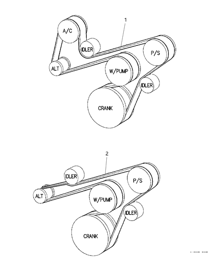 2002 Dodge Dakota Drive Belts Diagram 1 - Thumbnail
