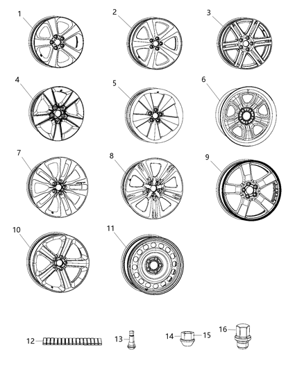 2014 Dodge Charger Wheel, Alloy Diagram for 1NQ47SZ0AD