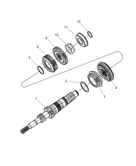2005 Dodge Neon Nut Gear Retaining Diagram for 5069168AA