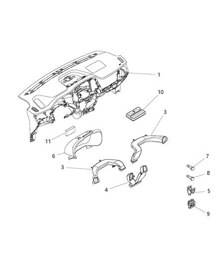 2020 Ram ProMaster City Instrument Panel Structure Diagram