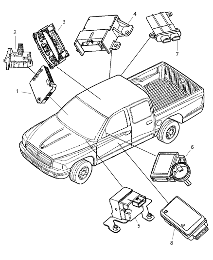 2006 Dodge Dakota Module Compass Temperature Diagram for 56044864AA