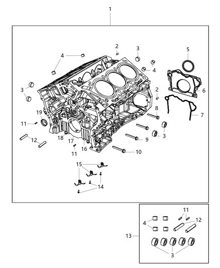 2016 Ram ProMaster 2500 Cylinder Block & Hardware Diagram 2 - Thumbnail
